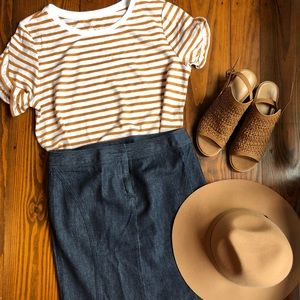 Vintage Express Denim Pencil Skirt